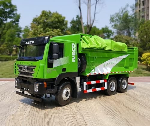 Für SAIC Motor Hongyan Genlvon 8 x 4 Muck Truck New Painting Green 1/24 Druckguss, vorgefertigtes Modell von FloZ