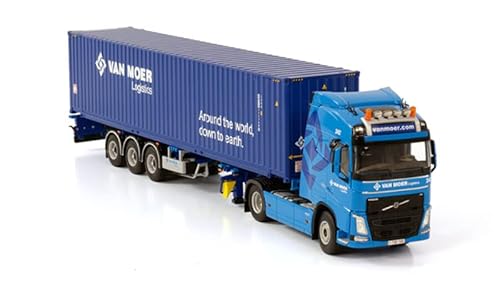 Für WSI Volvo FH4 für Globetrotter 4X2 Containeranhänger – 3 Achsen + 12 m Container für Van MOER 1:50 Druckguss, vorgefertigtes Modell von FloZ