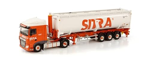 Für WSI für DAF XF Space CAB MY2017 4X2 Bulk-Container-Anhänger – 3 Achsen für SITRA 1:50 Druckguss, vorgefertigtes Modell von FloZ