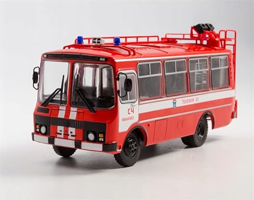 Modimio Russland AG-12 PAZ 3205 GDZS Feuerwehr-Bus 1/43 ABS Truck vorgebaut von FloZ