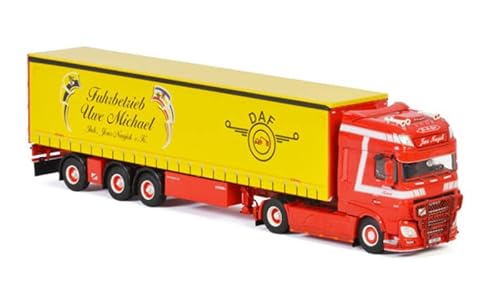 WSI für DAF XF Super Space CAB MY2017 4X2 Vorhanganhänger, Michael FUHRBETRIEB 1/50 DIECAST Truck, vormontiertes Modell von FloZ