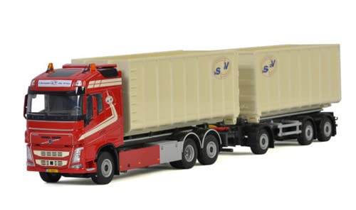 WSI für Volvo FH 4 Globetrotter 6X2 TAG AXLE RIGED Combi HOOKLIFT System Van STRAALEN DE Vries 1/50 DIECAST Truck Vorgefertigtes Modell von FloZ