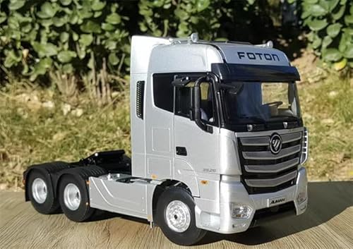 für FOTON für AUMAN R für EST Silber Emblem (Übersee-Version) Traktoranhänger Silber 1:24 LKW Vorgebautes Modell von FloZ