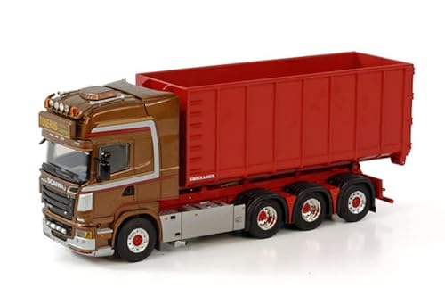 für WSI für Scania R6 für Topline 8X4 RIGED Truck mit HOOKLIFT System + Container 40M3 Tonerud 1/50 DIECAST Truck Vorgebautes Modell von FloZ