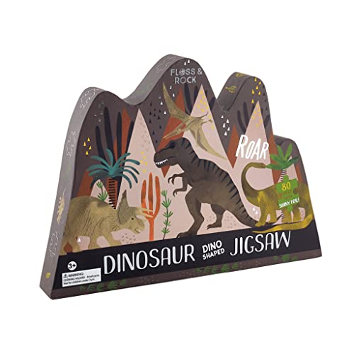 EPHIIONIY Puzzle in Dinosaurier-Form, 16 x 13 cm, Karton, 80 Teile von Floss & Rock