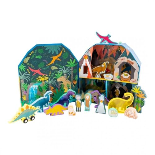 Floss & Rock Dino Kinder-Spielbox, 18 Holzteile, 29 cm von Floss & Rock