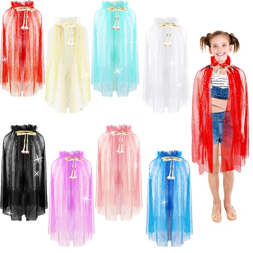 Prinzessinnen-Umhang-Set für Mädchen, Feen-Umhang, Tüllumhang, Prinzessinnen-Umhang für kleine Fee, Geburtstagsparty, Cosplay, Verkleidungen, 8-teilig Prinzessinnen-Umhang-Set für Mädchen, Feen-Umhang, Tüllumhang, Prinzessinnen-Umhang für kleine Fee, Geburtstagsparty, Cosplay, Verkleidungen, 8-teilig von Flotory