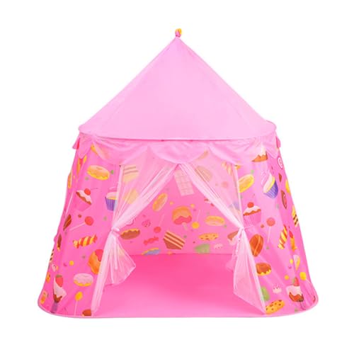 Faltbares Tipi für Kinder,Spielzelte für Kinder,Babyzelt für drinnen und draußen, Jurten-Spielhaus zur Aufbewahrung von Spielzeug, mit Tragetasche (Rosa 2) von Floving