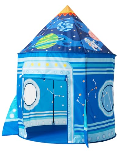 Faltbares Tipi für Kinder,Spielzelte für Kinder,Babyzelt für drinnen und draußen, Jurten-Spielhaus zur Aufbewahrung von Spielzeug, mit Tragetasche (Spaceshuttle) von Floving