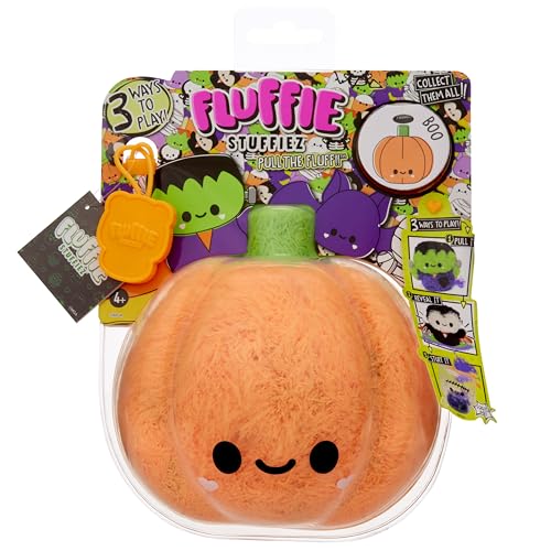 Fluffie Stuffiez Halloween Kürbis - Kleines Plüsch-Sammlerstück - Überraschung beim Auspacken - Kuschelweicher ASMR Flaum - Fidget, Basteln, Fell Abziehen - für Kinder ab 4 Jahren und Sammler von Fluffie Stuffiez