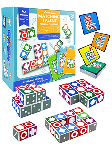 Puzzle-Baukasten-Würfelflächen, IQ-Puzzle, Puzzle-Spiel Holzwürfel-Matching-Spiel, Holzpuzzle-Würfel, Bauklötzchen-Spiel, Brettspiele für die Familie, Montessori-Puzzle-Set Puzzle-Baukasten-Würfelflächen, IQ-Puzzle, Puzzle-Spiel Holzwürfel-Matching-Spiel, Holzpuzzle-Würfel, Bauklötzchen-Spiel, Brettspiele für die Familie, Montessori-Puzzle-Set von Flying Banana
