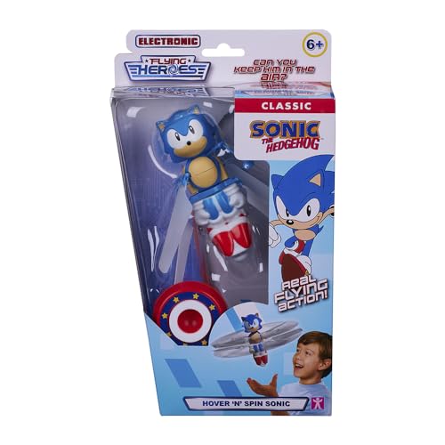 BANDAI Flying Heroes, elektronisches fliegendes Spielzeug mit seinem Launcher, Sonic The Hedgehog, Mehrfarbig, CO08133 von BANDAI