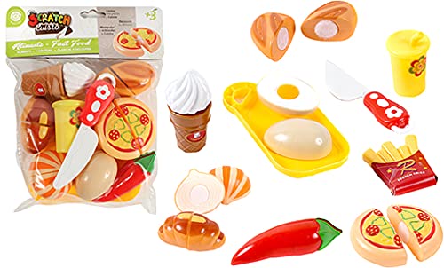 FLYPOP'S - Dinette Snack Fast Food Scratch zum Ausschneiden - Rollenspiel - 018946 - Mehrfarbig - Kunststoff - Küche - Lebensmittel - Kinderspielzeug - EIS - 27 cm x 19 cm - Ab 3 Jahren. von Flypop's