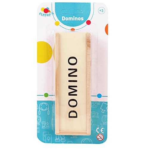 FLYPOP'S - Dominos - Gesellschaftsspiel - 140883 - Schwarz - Kunststoff - 2 bis 4 Spieler - Kind - Erwachsener - Reisespiele - 3,6 cm x 1,7 cm - Ab 3 Jahren von Flypop's