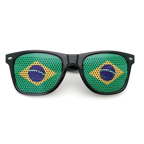 Fmarche Sonnenbrille Flagge Land Ein Paar Brille Gitter Löcher Brille Halter Dekoration Zubehör Foto Brille Party Sport Fußball (Brasilien) von Fmarche