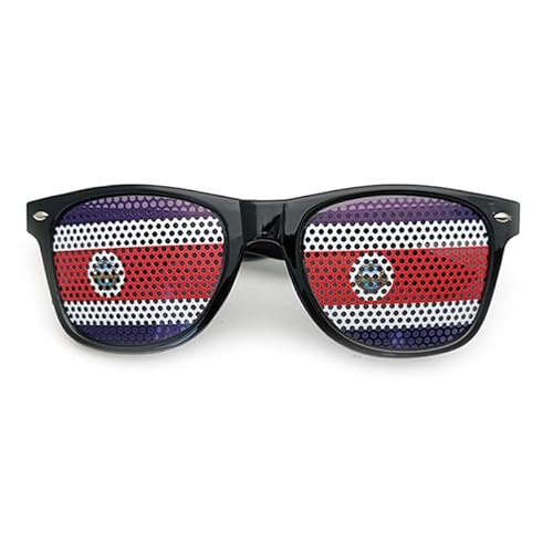 Fmarche Sonnenbrille Flagge Land Ein Paar Brille Gitter Löcher Brille Halter Dekoration Zubehör Foto Brille Party Sport Fußball (Costa Rica) von Fmarche