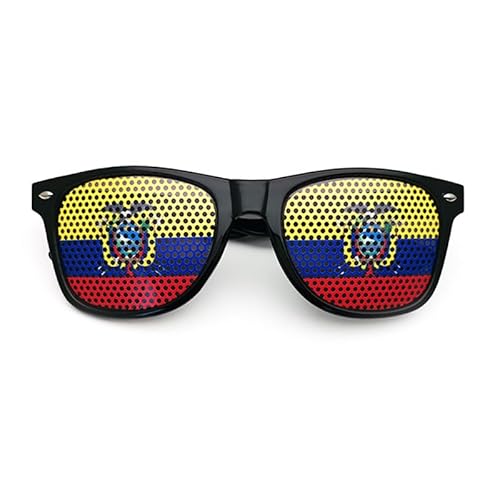 Fmarche Sonnenbrille Flagge Land Ein Paar Brille Gitter Löcher Brille Halter Dekoration Zubehör Foto Brille Party Sport Fußball (Ecuador) von Fmarche