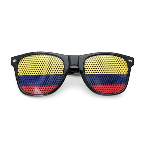 Fmarche Sonnenbrille Flagge Land Ein Paar Brille Gitter Löcher Brille Halter Dekoration Zubehör Foto Brille Party Sport Fußball (Kolumbien) von Fmarche