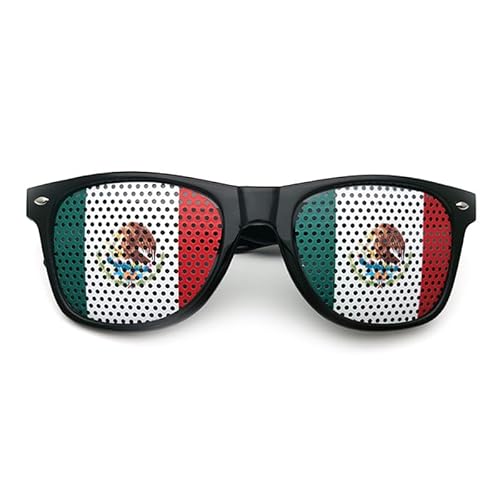 Fmarche Sonnenbrille Flagge Land Ein Paar Brille Gitter Löcher Brille Halter Dekoration Zubehör Foto Brille Party Sport Fußball (Mexiko) von Fmarche