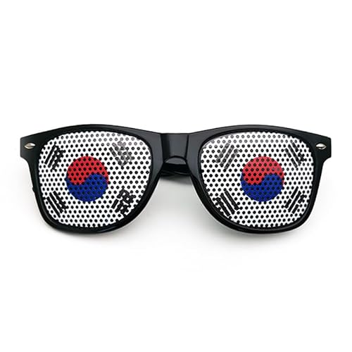 Fmarche Sonnenbrille Flagge Land Ein Paar Brille Gitter Löcher Brille Halter Dekoration Zubehör Foto Brille Party Sport Fußball (Südkorea) von Fmarche