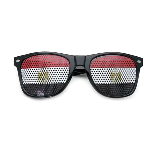 Fmarche Sonnenbrille Flagge Land ein Paar Brille Gitter Löcher Brille Halter Dekoration Zubehör Foto Brille Party Sport Fußball (Egypten) von Fmarche