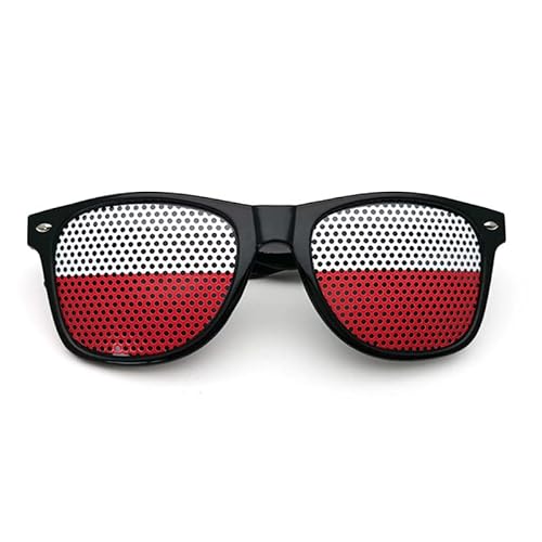 Fmarche Sonnenbrille Flagge Land ein Paar Brille Gitter Löcher Brille Halter Dekoration Zubehör Foto Brille Party Sport Fußball (Polen) von Fmarche