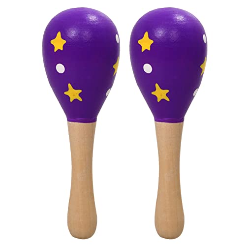 Fmoutyy 2 x Maraca-Musikinstrument aus Holz, Kinderspielzeug von Fmoutyy