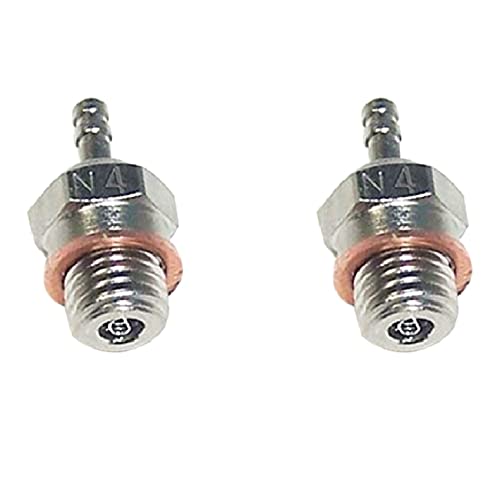 Fmoutyy 2 x N4 Hot Glow Plug Spark für 70117 1/10 1/8 RC Truck Nitro Motorteile von Fmoutyy