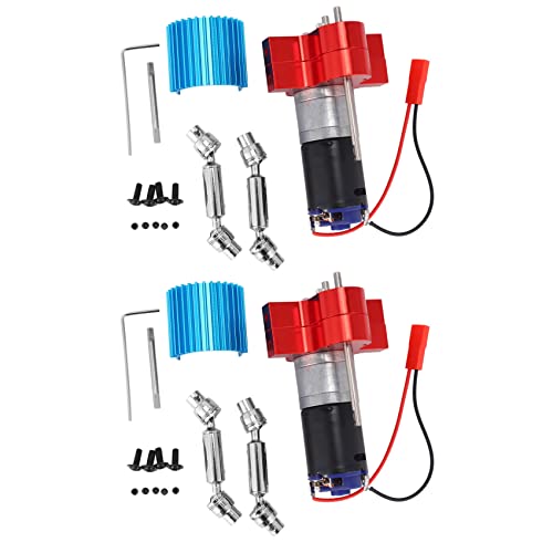 Fmoutyy 2X Metall Getriebe Getriebe 370 Motor mit Antriebs Welle Upgrade Zubehör für C14 C24 B24 B36 MN D90 MN99S RD von Fmoutyy