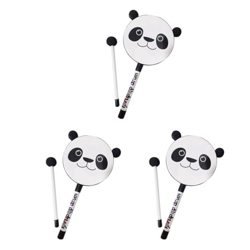 Fmoutyy 3 x Orff Instruments Cartoon Cute Lutscher Trommeln 15,2 cm Tanzrequisiten Percussion Instrumente Handtrommel Vorschule von Fmoutyy