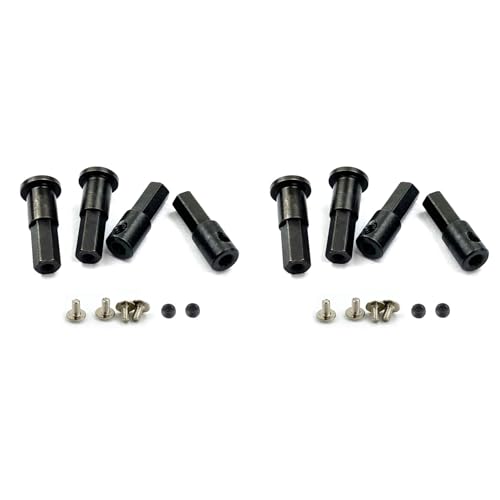 Fmoutyy 4 x für D12 1/10 RC Auto-Upgrade-Teile, Metall, 5 mm, Vorderradnabe, Sechskant-Adapter, Kombinator und Hinterachswellen-Adapter, A von Fmoutyy