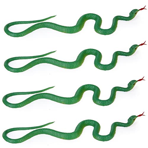 Fmoutyy 4X Simulation Soft Plastic Toy Snake Simulation Snake Rubber Tip Toy - Green von Fmoutyy