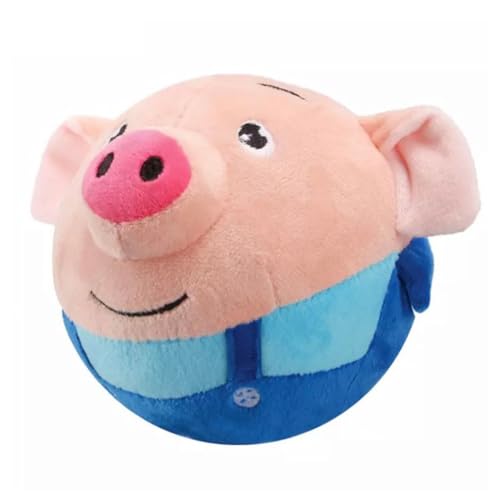 Fmoutyy Active Moving Pet Plush Interactive Dog Toys, Moving Dog Ball Toy, Washable Cartoon Pig Plush Sound Electronic Dog Toy A von Fmoutyy