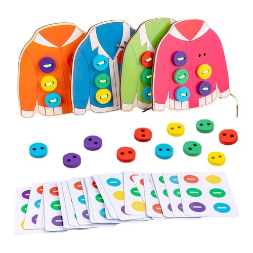 FmtwPhn 22x14x5cm Schnürkarten, Kartenspiel Zum Nähen Von Knöpfen Zum Schnüren, to-ddlers Schnürspielzeug Aus, Kleiderschnürspielzeug Aus Für Kinder Im Alter Von 3–5 Jahren von FmtwPhn