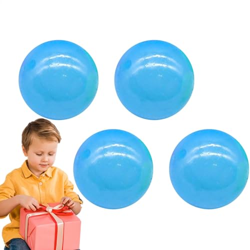 FmtwPhn 4 Stück Fun Luminescent Stick Wall Balls G-low in the dark Stress Balls That Stick Sticky Balls Ceiling G-low In The Dark Fidget Toys Night Stress Balls Fluorescent Sticky Wall Balls von FmtwPhn