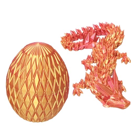 FmtwPhn Drachenei mit Drachen im Inneren, 3D-gedrucktes Drachenei - 3D-gedrucktes realistisches Eierspielzeug für Kinder - Niedliches Tier-Fidget-Spielzeug, Desktop-Dekoration für von FmtwPhn