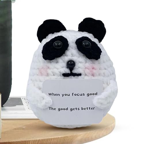 FmtwPhn Emotionaler Unterstützungs-Panda häkeln,Häkel-Panda-Puppe - Inspirierendes Tierornament-Strickspielzeug für Kollegen - Wertschätzung Panda Häkelfigur für Zuhause, Schule, Wohnzimmer, von FmtwPhn