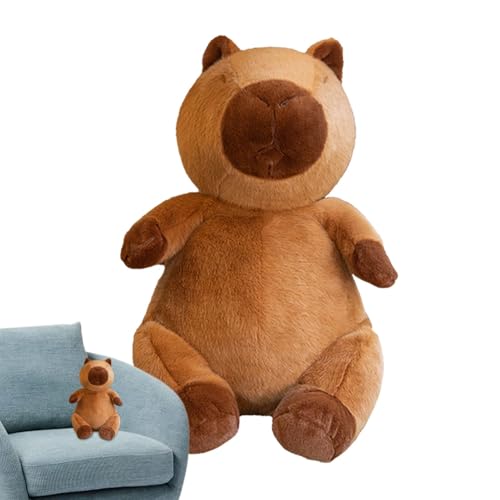 FmtwPhn Gefülltes Capybara-Plüschtier, Capybara-Stofftier | Capybara Plüschtier,Weiches Kissenspielzeug, sitzendes Design, glückliches Plüschtierspielzeug für drinnen, Bett, Sofa, Heimdekoration von FmtwPhn