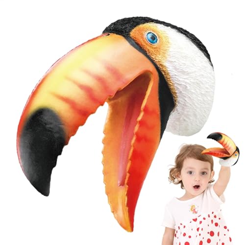 FmtwPhn Handpuppen für Kinder,Handpuppen für Kinder | Rollenspielgeschichte Tukan-Kopfpuppen,Handpuppe für Kinder, Schwimmbad, Badespielzeug, weiches Gummi, realistische von FmtwPhn