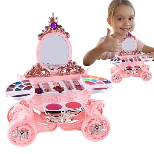 FmtwPhn Kinder Make -up -Spielzeug, Kinderspiel -Make -up -Spielzeug - Make -up -Kit mit waschbarem Mädchen mit LED und Musik,Kreatives Kleinkind täuscht Schönheit vor, Kinder, Tochter und Enkelin von FmtwPhn