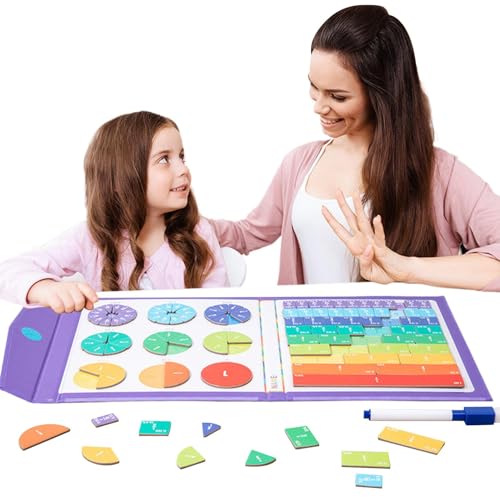 FmtwPhn Magnetisches Bruchbildungspuzzle, magnetische Bruchmanipulative, Magnetische Bruchkacheln Mathe-Lernpuzzle, Mathematik-Spielzeug für Kinder, frühes Lernspielzeug, Grundschul-Lernwerkzeuge für von FmtwPhn