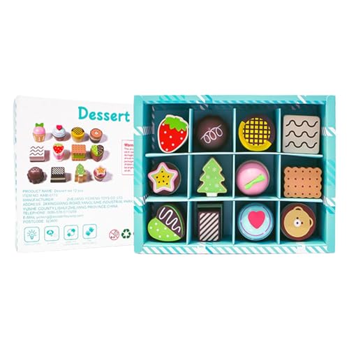 FmtwPhn Play Food-Dessert-Set für Kinder,Pretend Play Food-Set - Spielsimulation Kuchen-Essen-Spielset - Kreatives Cupcake-Backspielzeug für Kinder, , Mädchen, Reisen, Schule von FmtwPhn