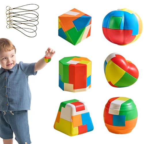 FmtwPhn Puzzle-Rätsel, Denksport-Puzzle, Intelligenzspielzeug für Kinder, Schalten Sie das Interlock 3D Brain Puzzle Teaser Kongming Lock für Kinder frei von FmtwPhn