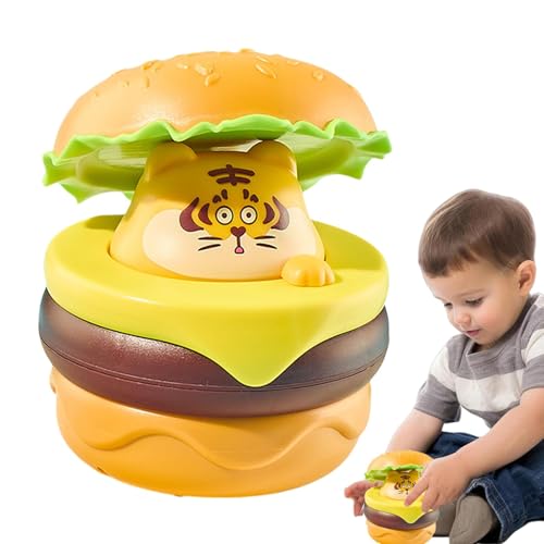 FmtwPhn Rückziehauto für Kinder, Schiebe- und Go-Auto | Tier in einem Hamburger-Press-and-Go-Auto,Feinmotorik-Spielzeug für und Mädchen, reibungsbetriebenes Auto, frühes Lernspielzeug von FmtwPhn