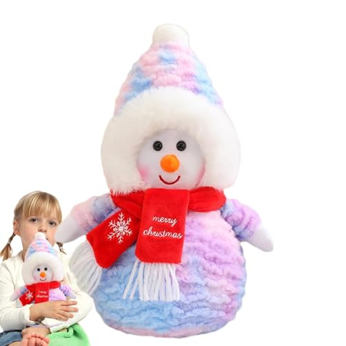 FmtwPhn Schneemann-Plüsch, Schneemann-Puppe - Weihnachtsplüsch gefülltes süßes weiches Schneemannspielzeug,Schneemann-Puppe mit Schal, 34,9 cm, Schneemann-Dekoration für Zuhause, Winter-Tischplatte von FmtwPhn