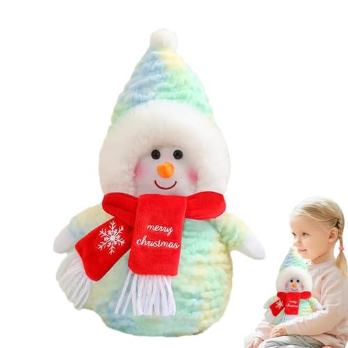 FmtwPhn Schneemann-Plüschtier, Schneemann-Plüschtier,Weihnachtsplüsch gefülltes süßes weiches Schneemannspielzeug - Schneemann-Puppe mit Schal, 34,9 cm, Schneemann-Dekoration für Zuhause, von FmtwPhn