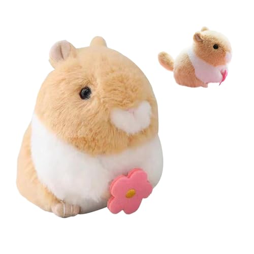 FmtwPhn Stoffkaninchen,Stoffhase,Cartoon-Kaninchen-Hamster-Puppe mit wedelndem Schwanz - Kinder-Plüschtierkissen, ästhetische Schlafzimmerdekoration, Zugschnur, lustiges Bewegungstier für Kinder, und von FmtwPhn