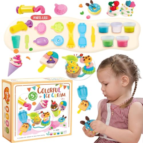 FmtwPhn Teigspielset, farbiges Teigspielzeug für Kinder | Play Food Spielknete-Sets für Kinder,Play Food Modeling Tools Kit, lustiger Kunstton und Teig für Kinder zum Weihnachtsgeburtstag von FmtwPhn