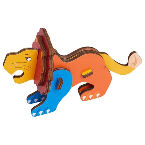 3D-Tierpuzzle für Kinder,Tier-3D-Puzzle für Kinder - Löwenpuzzle,Puzzles für Kinder, Lernspielzeug, Holztier-Puzzle, Cartoon-Modellspielzeug von Fmzrbnih