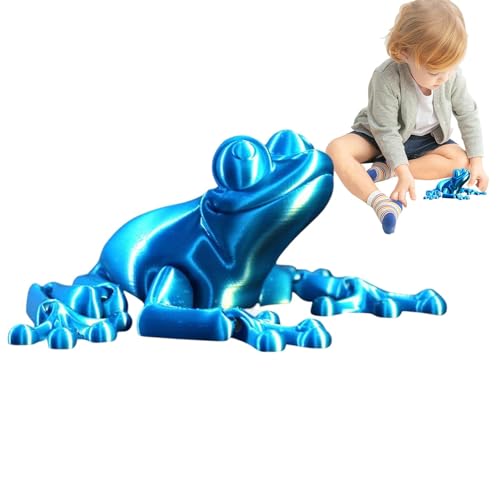 3D-gedruckter Frosch, 3D-gedruckte Tiere | Fidget Frog 3D-gedruckte bewegliche Gelenke - Zappelspielzeug für Erwachsene, Schreibtischspielzeug für Kinder, bewegliches Spielzeug, drehbarer Frosch für K von Fmzrbnih